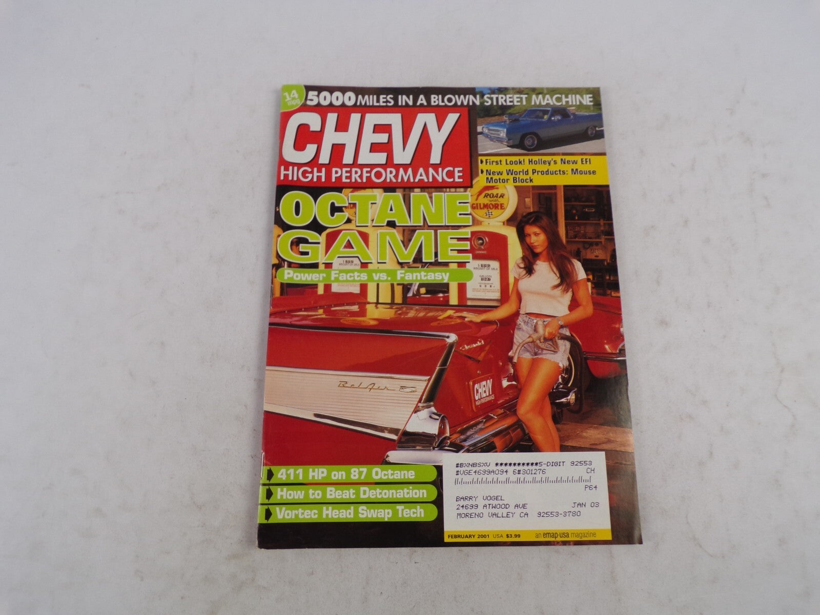 February 2001 Chevy High Performance Octane Game Power Facts Vs. Fantasy 5000 Mi