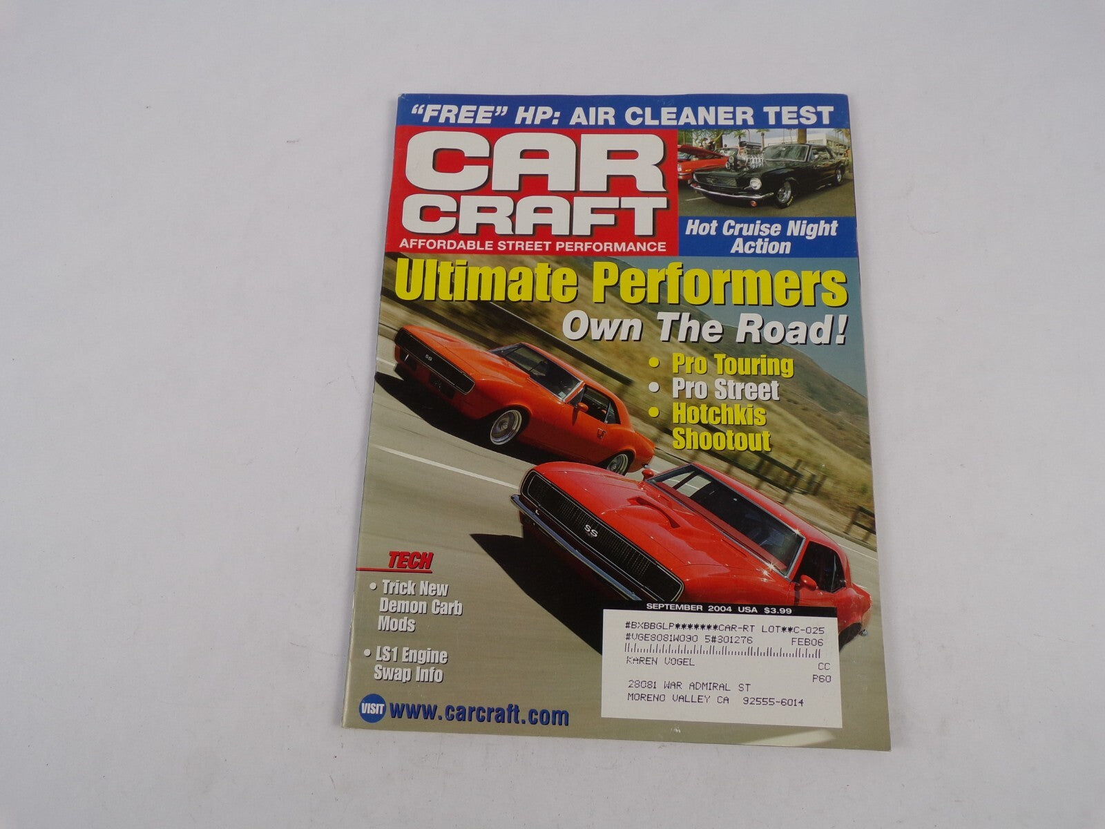 September 2004 Car Craft Ultimate Performers Own The Road! "Free" HP: Air Cleane