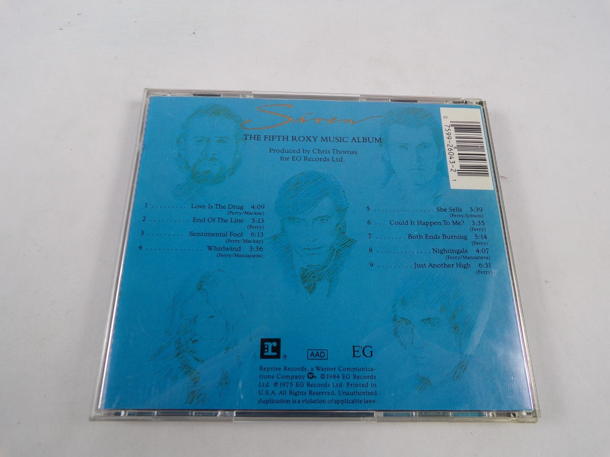 Roxy Music The Fifth Roxy Music Album Siren Reprise Whirl Wind She Sells CD #40