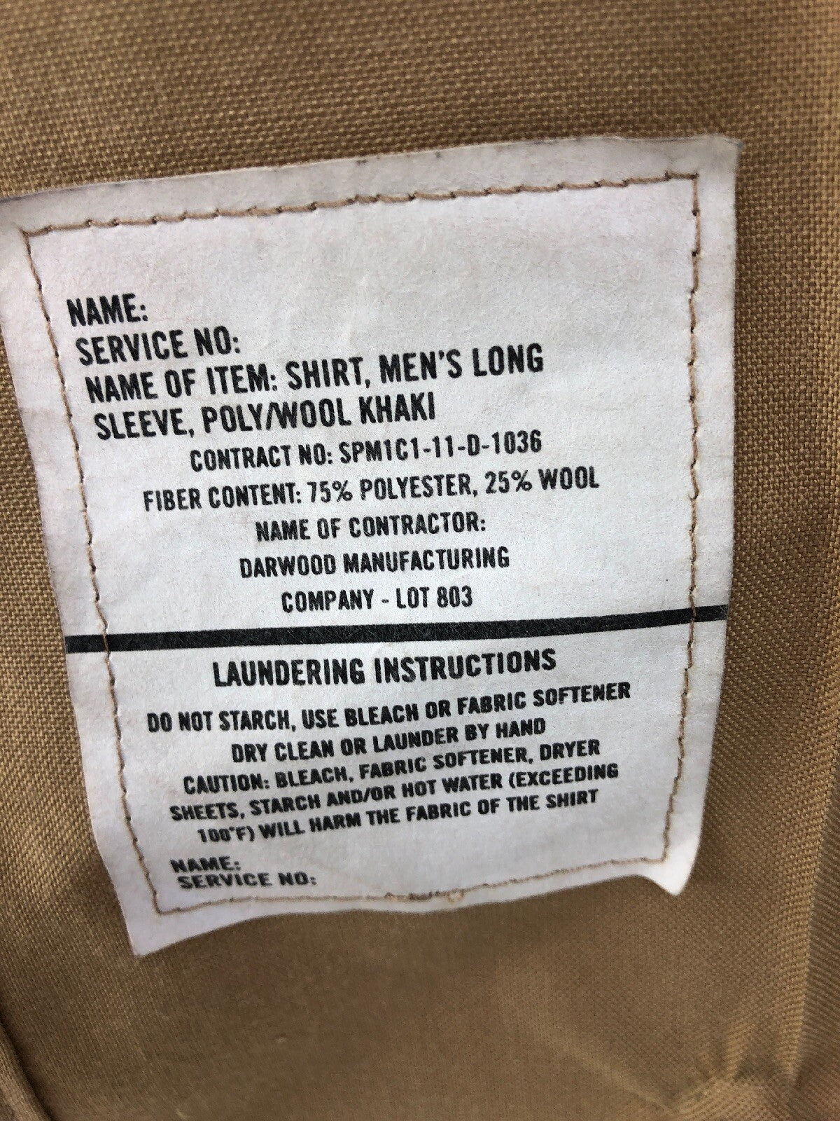 Defense Logistics Agency Valor Collection Mens Shirt 15x33 Long Sleeve Marines