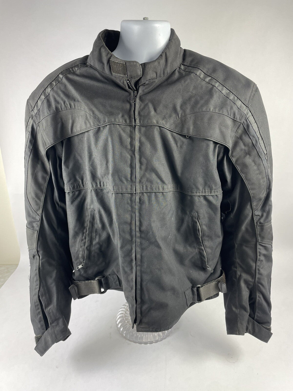 Men's River Road Black Biker Motorcycle Jacket Size 2XL