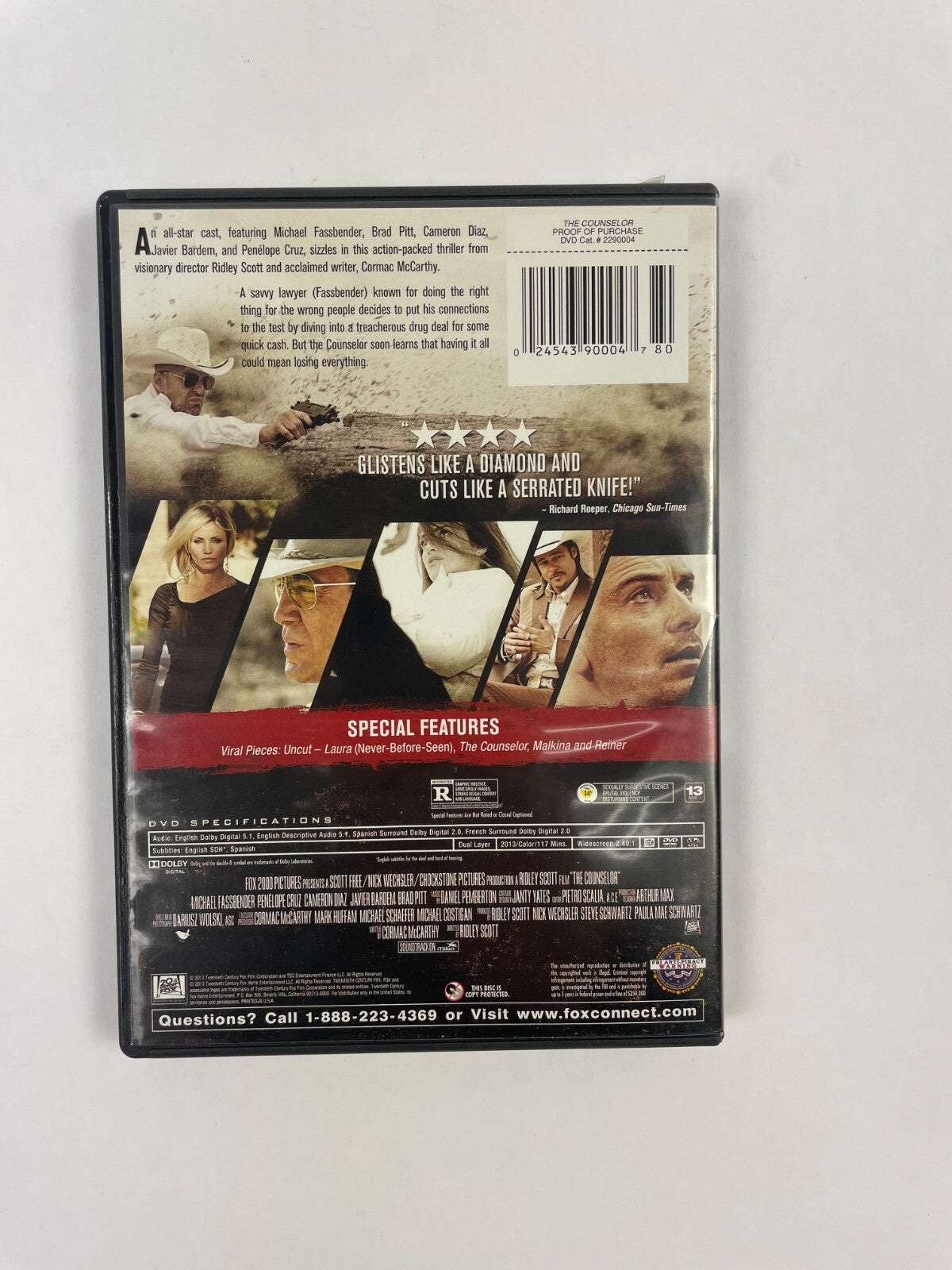 The Counselor Want It All Risk It All Lose It All Michael Fassbender DVD Movie