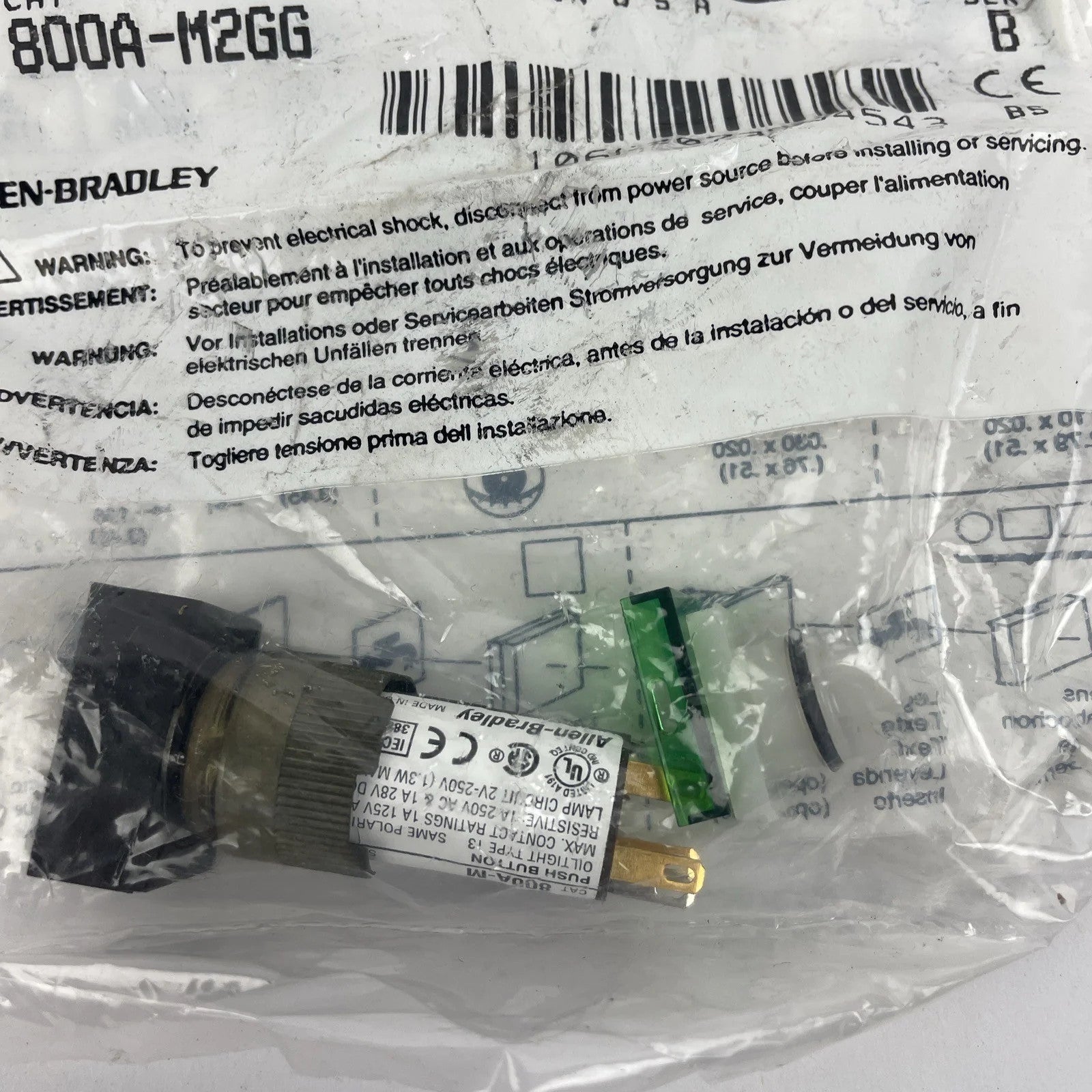 NIB AB Allen Bradley Bulletin 800A Momentary Contact Push Button Made in the USA