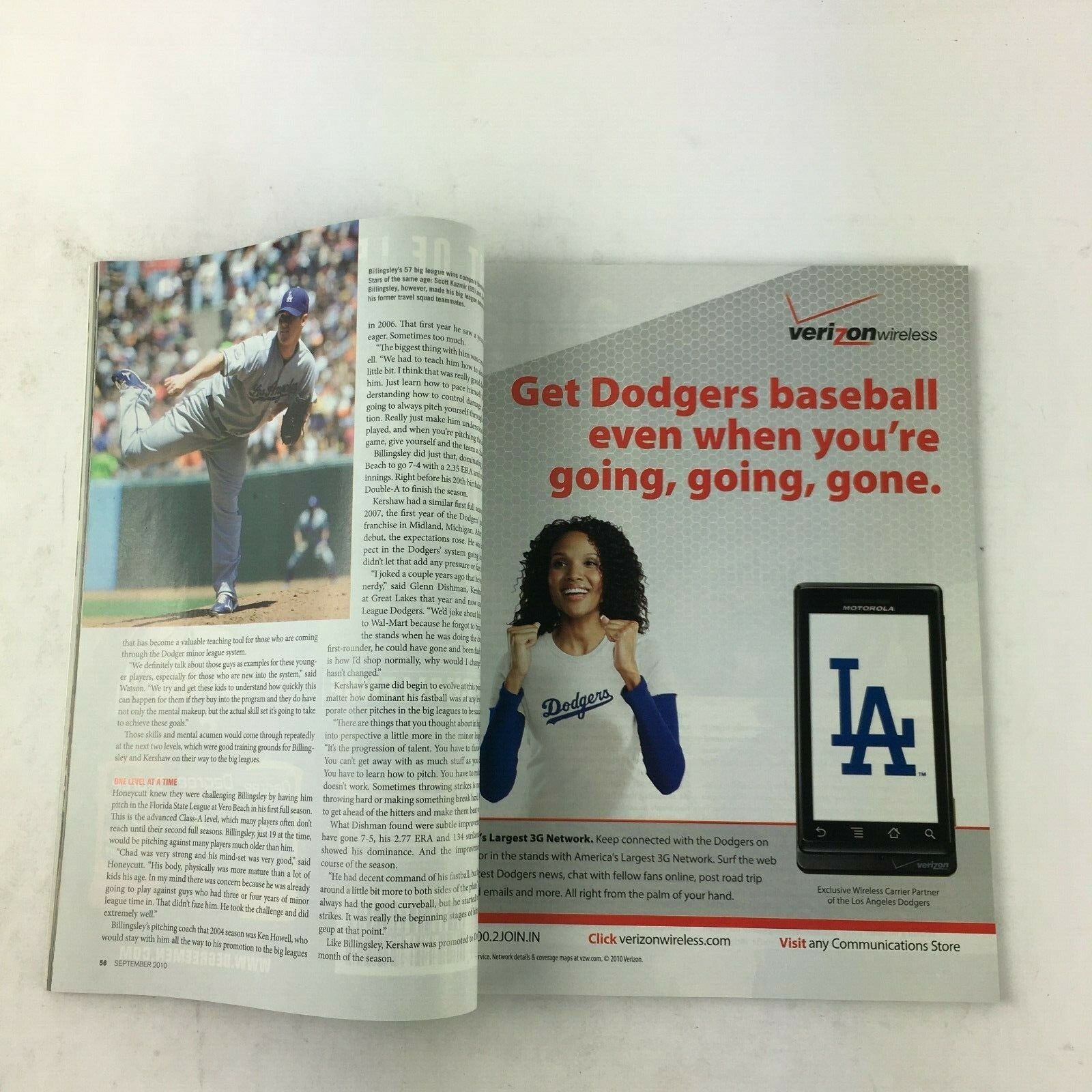 September 2010 Dodgers Magazine Home Grown Clayton Kershaw and Chad Billingsley