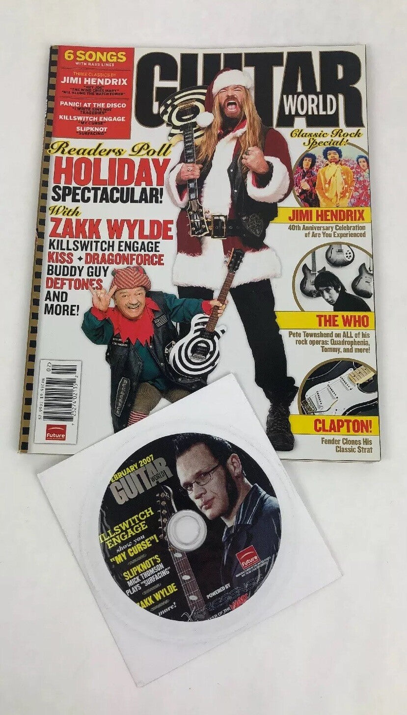 Guitar World MAGAZINE FEBRUARY 2007 KILLSWITCH ENGAGE SLIPKNOT JIMI TAB BOOK