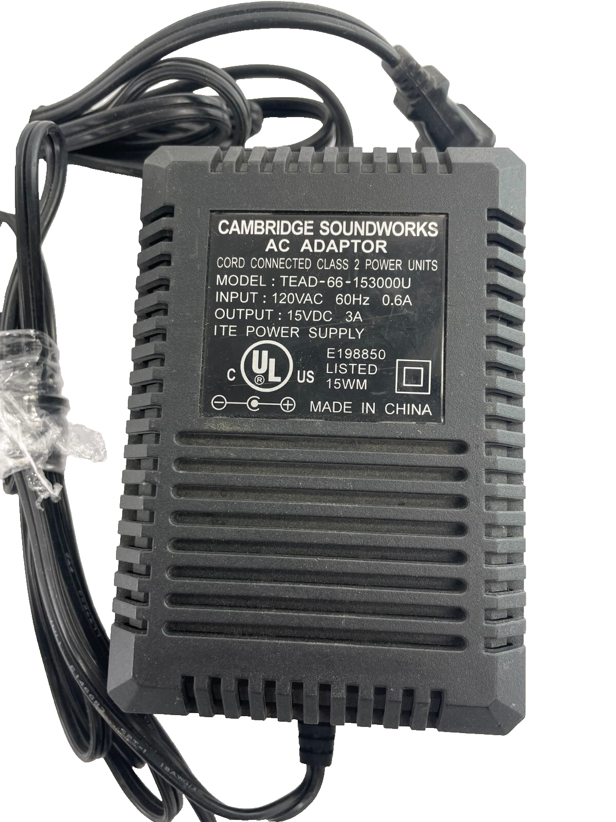 Geniune Cambridge Soundworks TEAD-66-153000U Output 15V 3A AC Adapter #A97