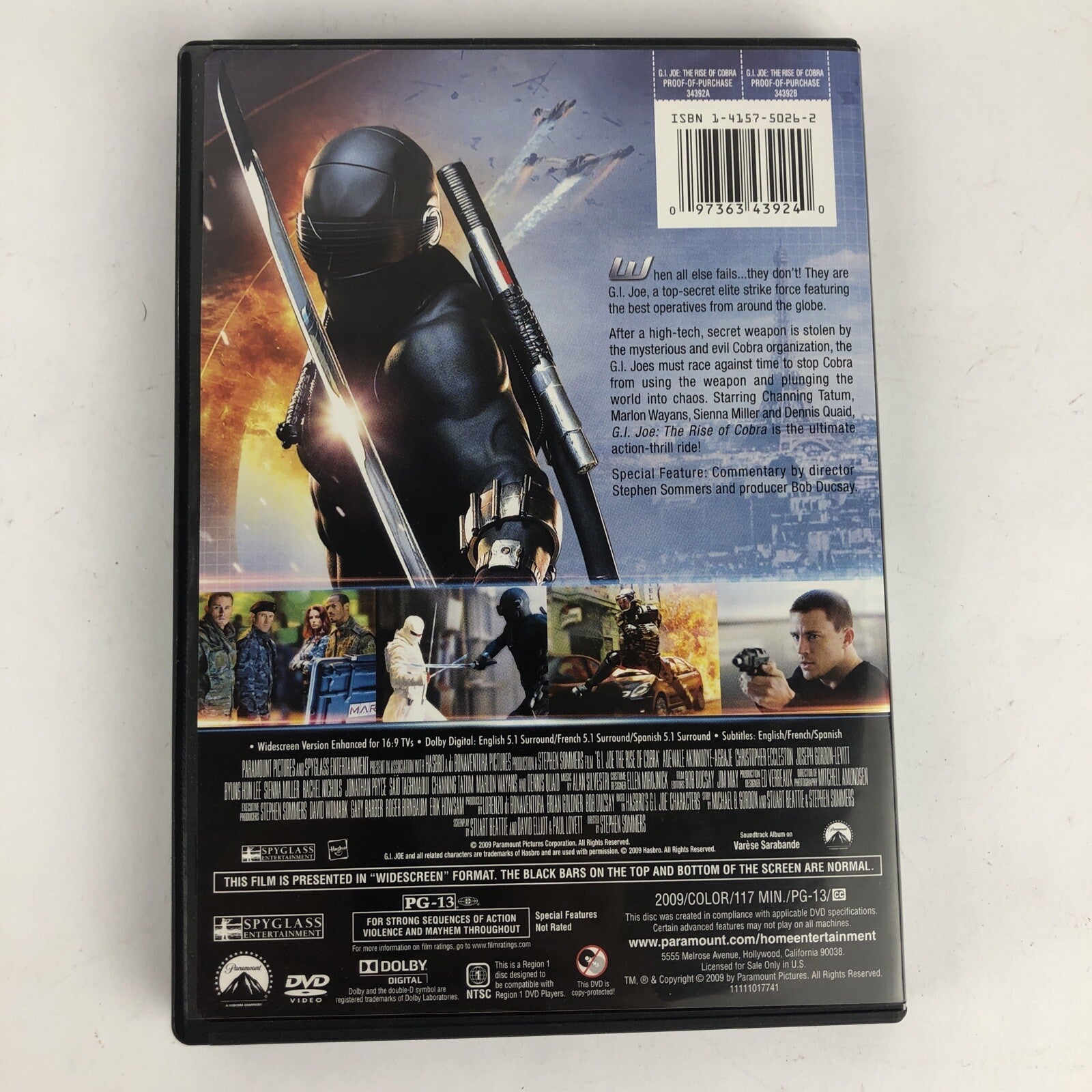 G.I. Joe : The Rise of Cobra DVD Stephen Sommers(DIR) 2009 - Free Shipping