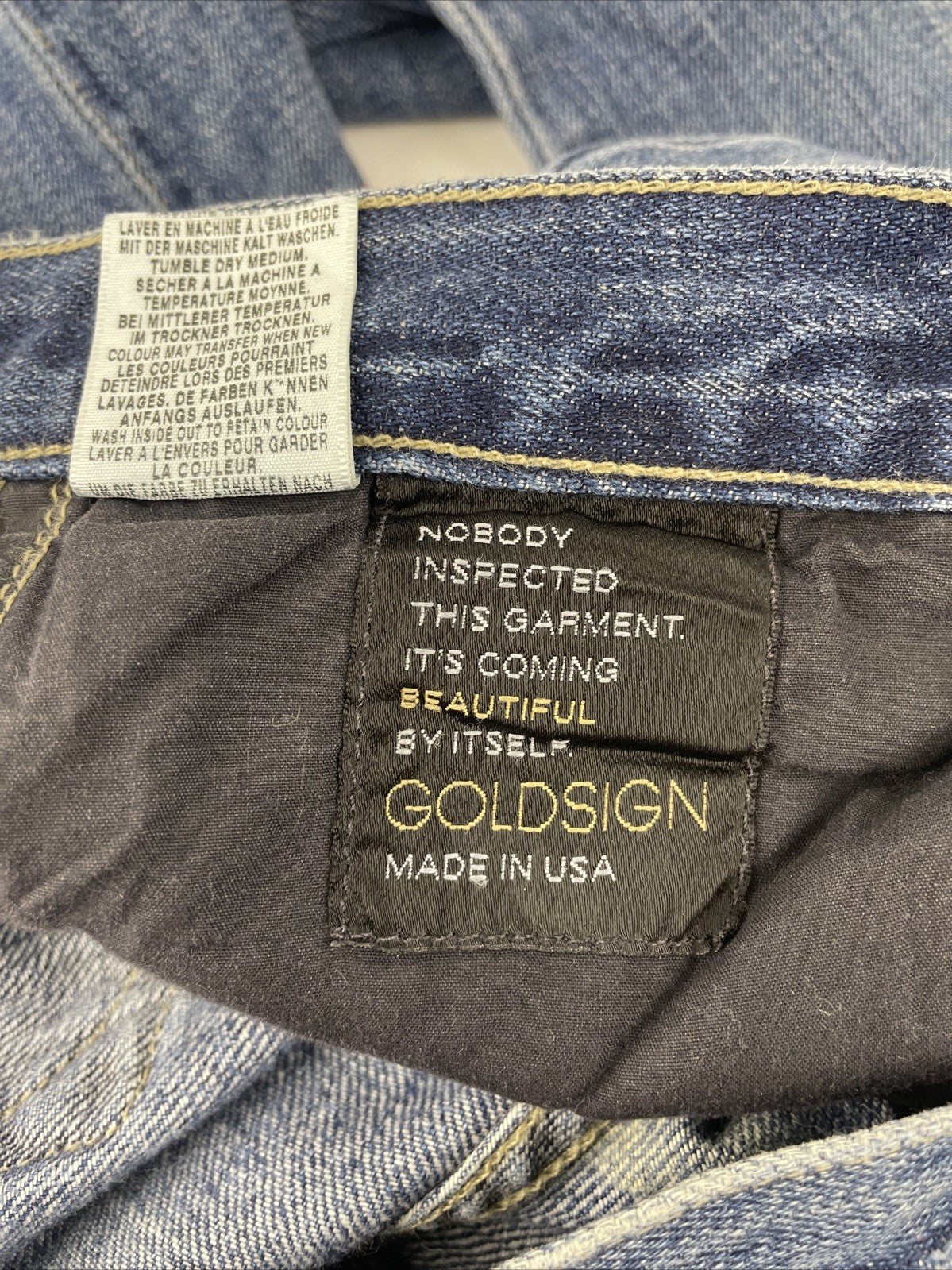 Goldsign Pants Women Sz 26 Blue Denim Jeans Flared Light Wash Low Rise Y2K