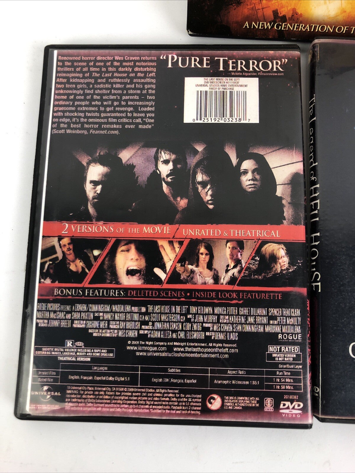 3 x HORROR DVD LOT The OMEN The Legend of Hell House The Last House on the Left