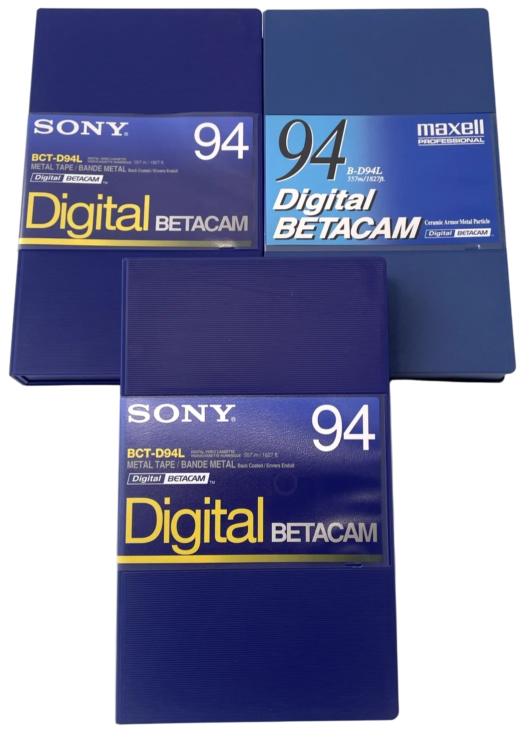 3 x Sony / Maxell BCT-D94L Digital BETACAM Tape Digital Video Cassette Metal