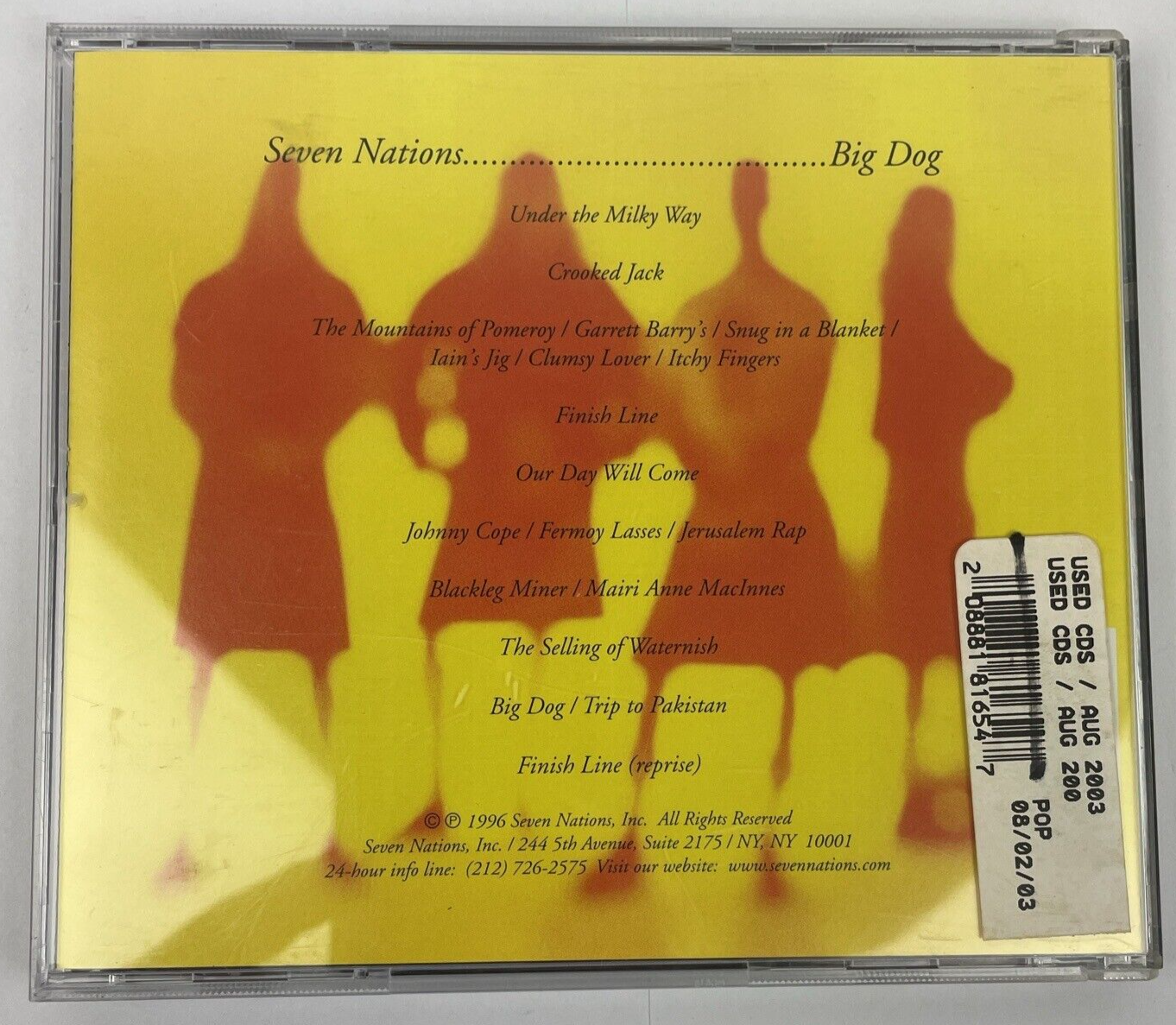 SEVEN NATIONS - Big Dog Digital Audio CD w/ Case, Art 1996 SN Records - S
