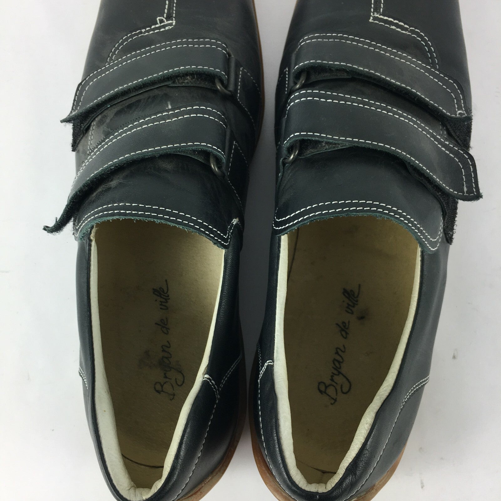 Genuine Bryan de ville Stylish Slip-Ons Style Navy Blue Shoes for Men Size 44