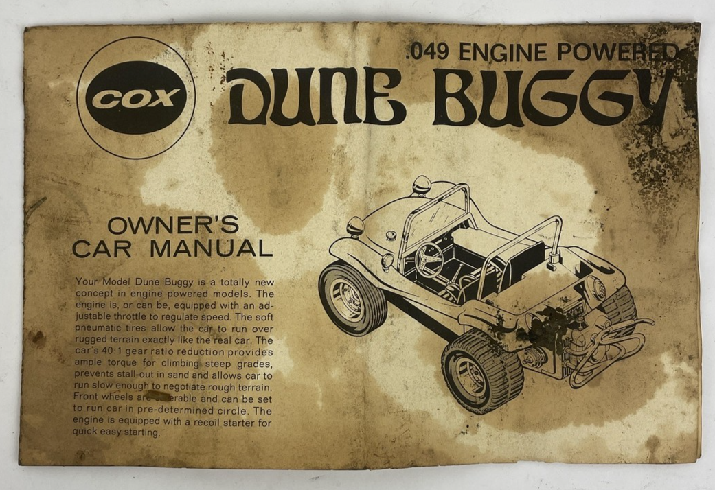 ORIGINAL COX .049 DUNE BUGGY OWNERS CAR INSTRUCTION AND 049 ENGINE MANUAL