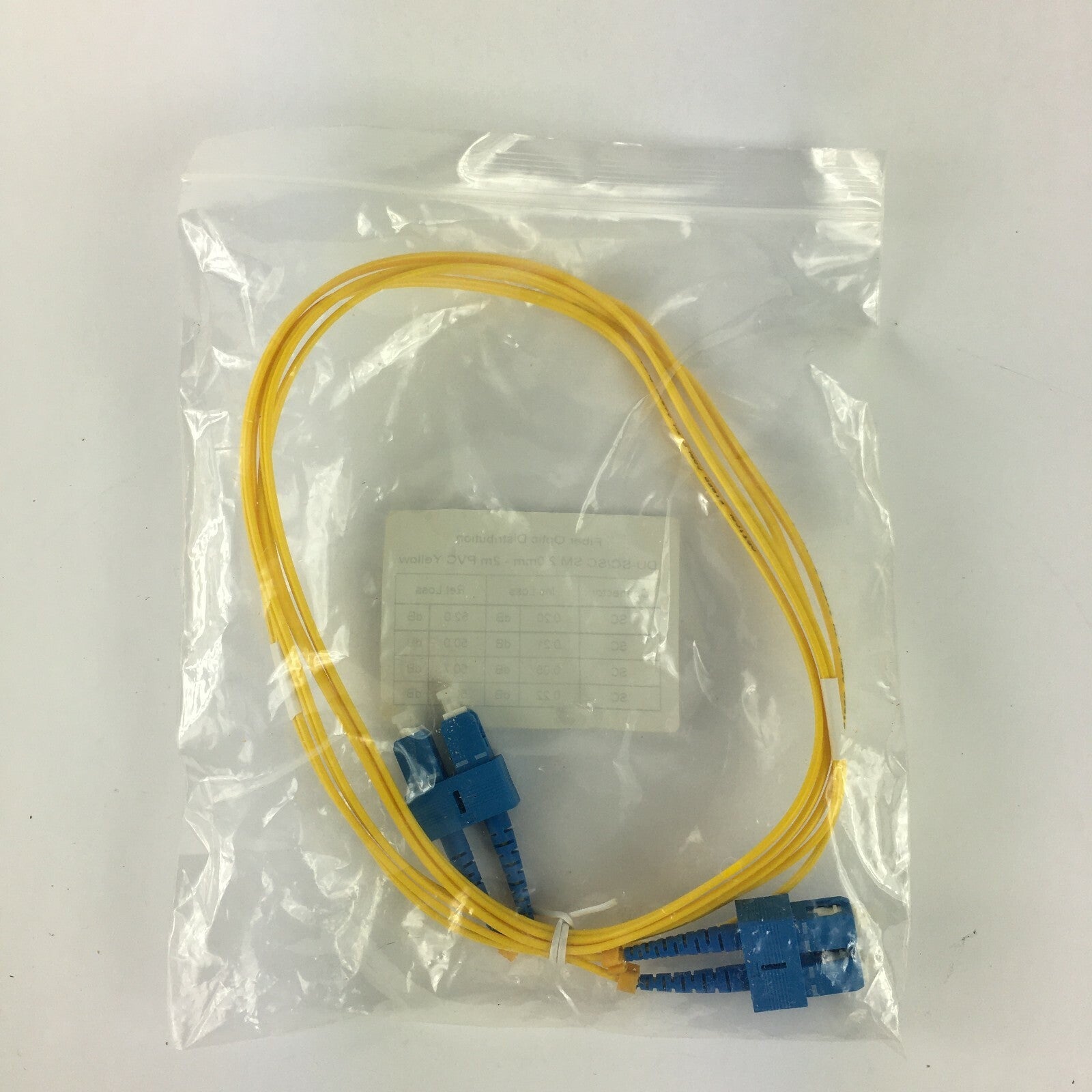 Fiber Optic Distribution DU-SC SM 2.0mm -2m PVC Yellow