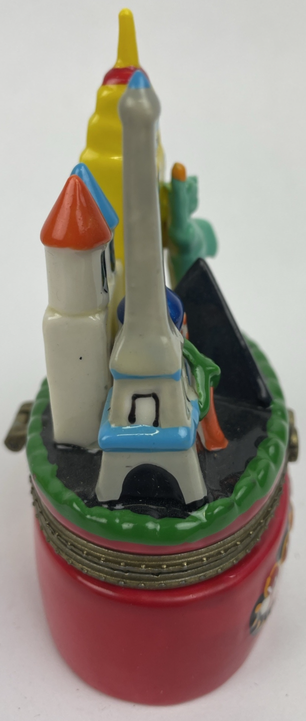 Las Vegas CITY jewelry Trinket BOX Liberty Empire State Hinged Statue Eiffel