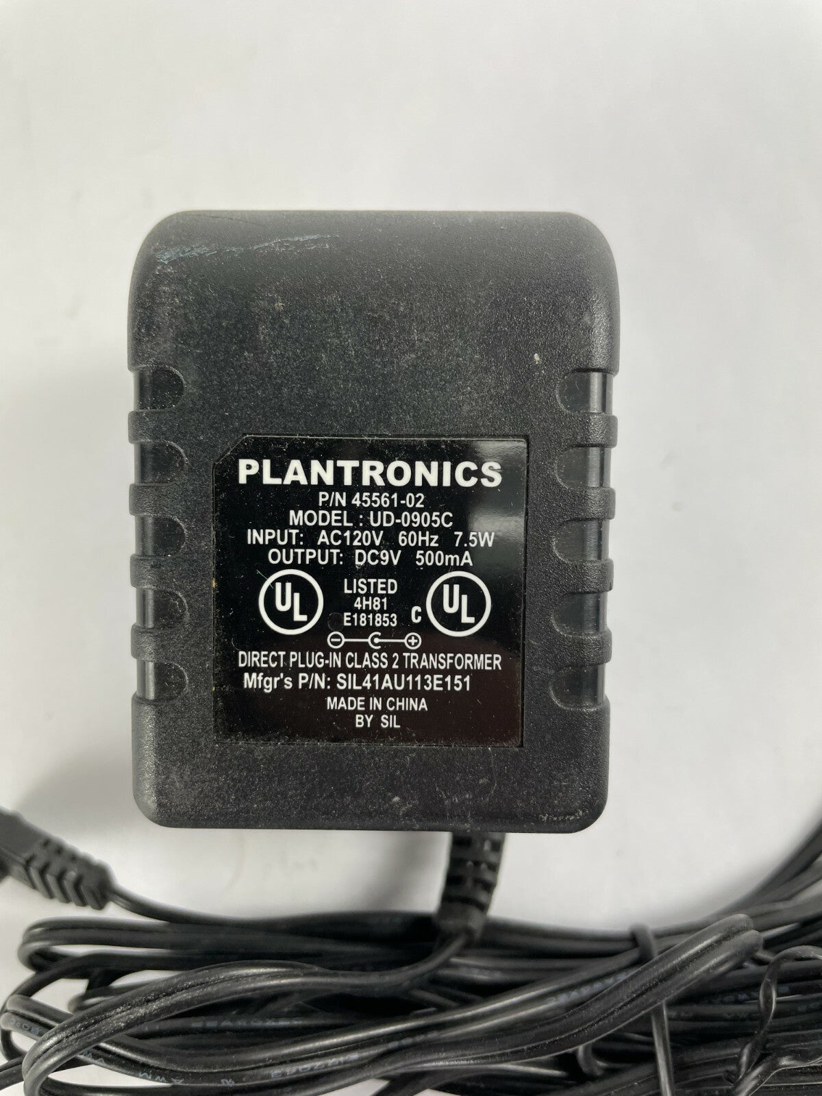 Genuine Plantronics UD-0905C Ac Adapter Output 9 V 0.5A Power Supply Adapter A90