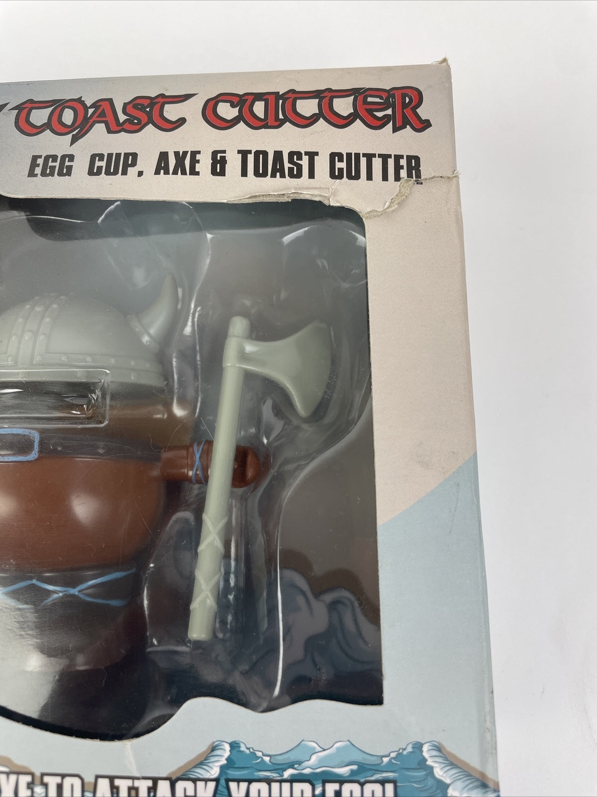 noki " VIKING RAGNAR " EGG CUP & TOAST CUTTER w AXE New In Box - RARE
