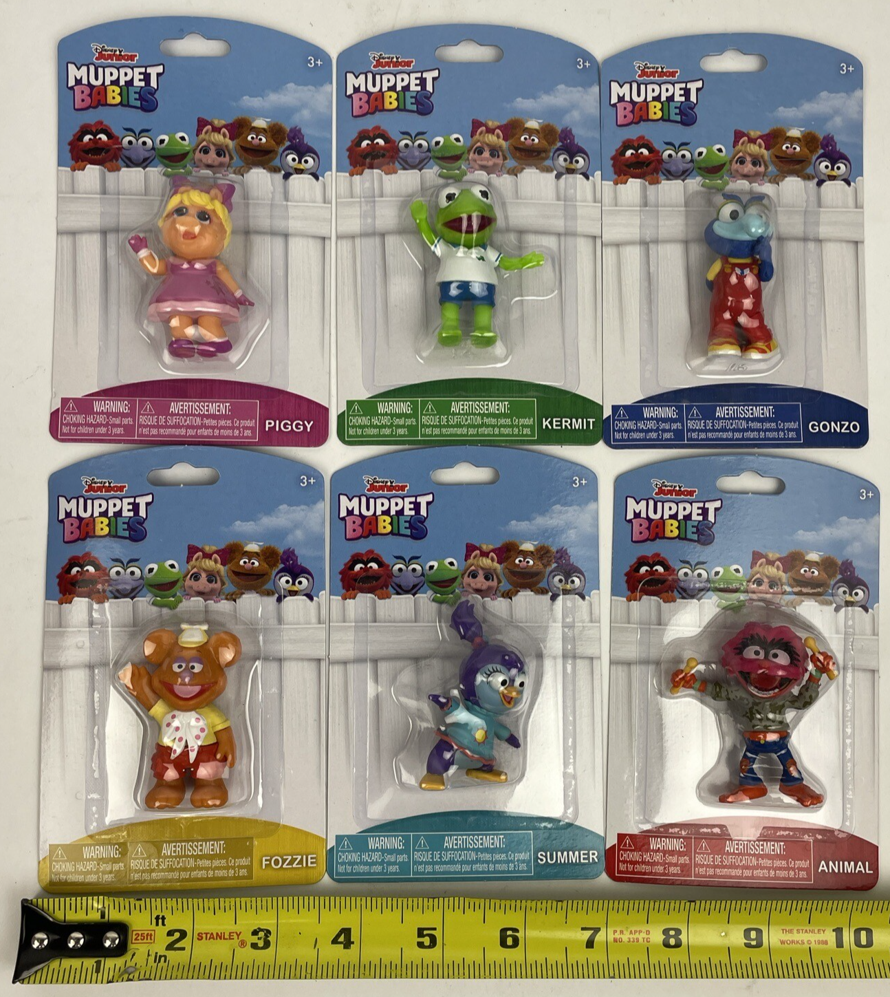 6 x Disney Junior Muppet Babies Figurines Lot NIB Piggy Kermit Gonzo Fozzie ANML