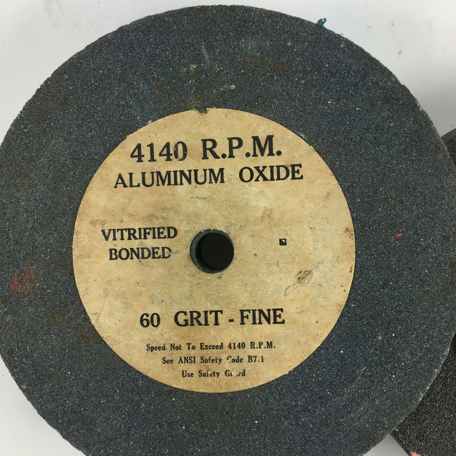 AluminumOxide Grain Abrasive Wheel 4140 R.PM 60Grit Fine 36 Grit Coarse Lot of 2