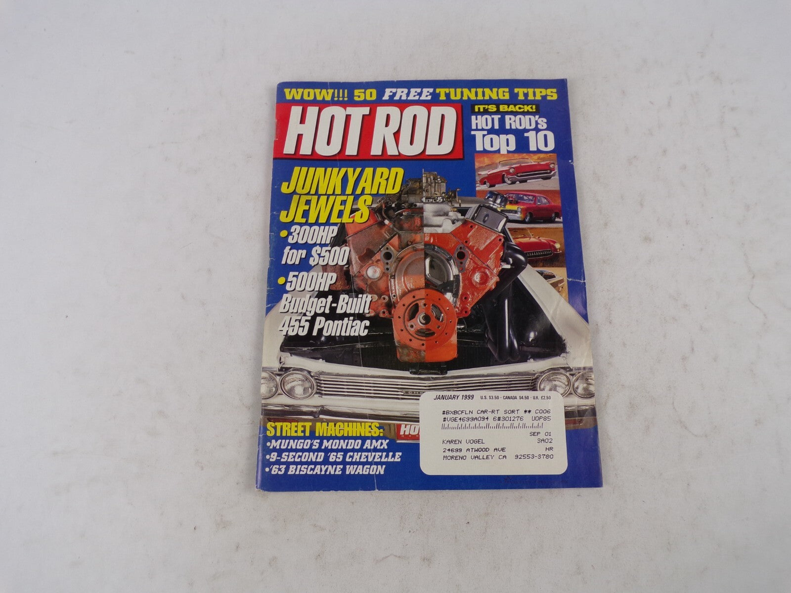 January 1999 Hot Rod Junkyard Jewels Wow!!! 50 Free Tuning Tips 300HP For $500