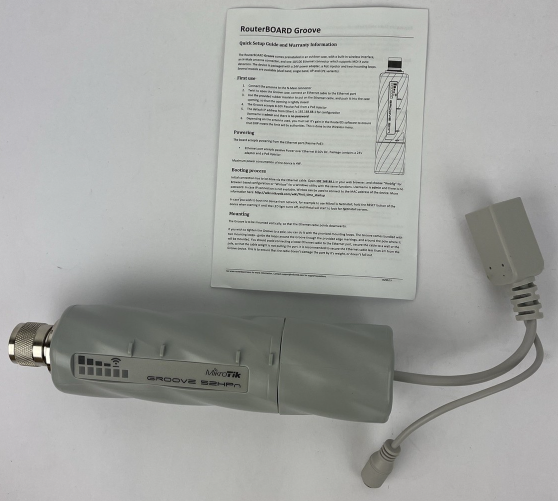 Mikrotik Groove 52 with Dual band Nv2 TDMA technology, up to 125Mbit Microtik