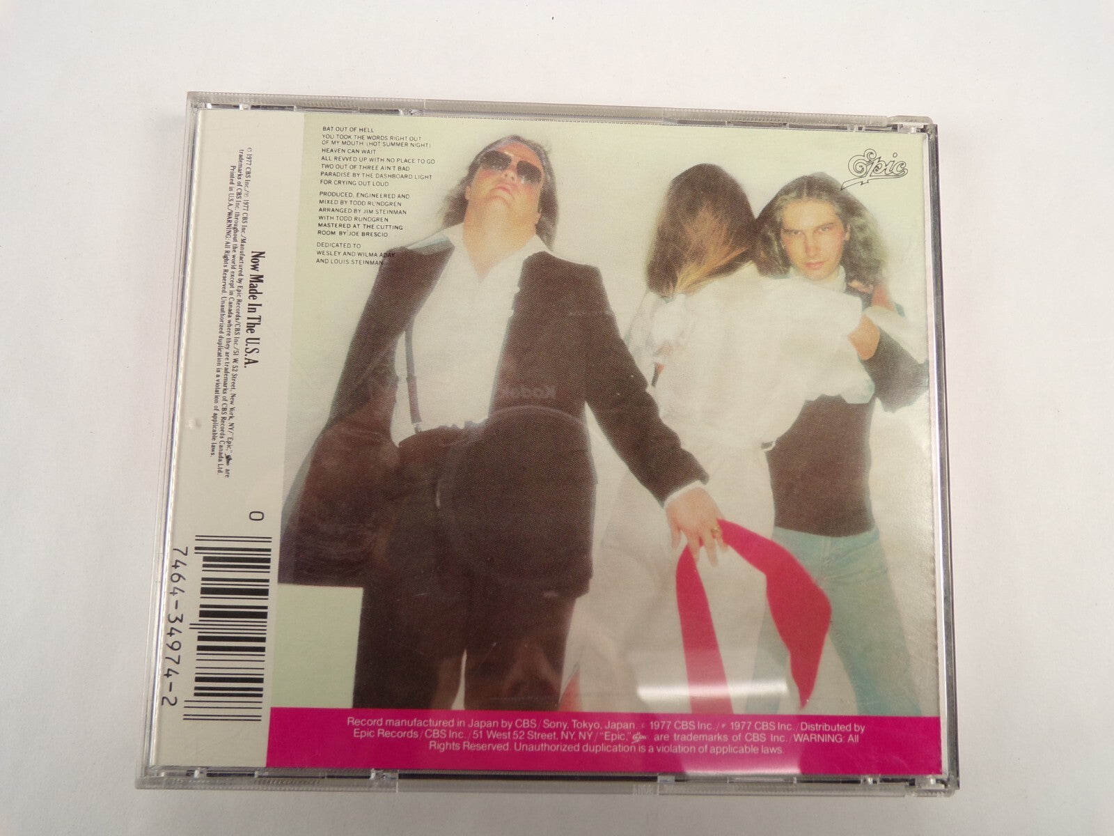 Meat Loaf Bat Out Of Hell All Revved up With No Place To Go Heaven CanWait CD#54