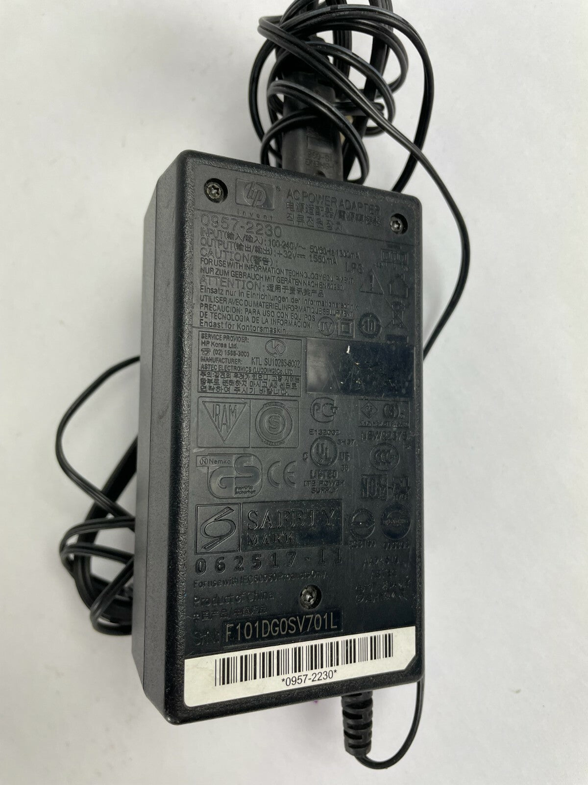 Genuine HP 0957-2230 AC Adapter Output 32 V 1560mA Power Supply Adapter A51