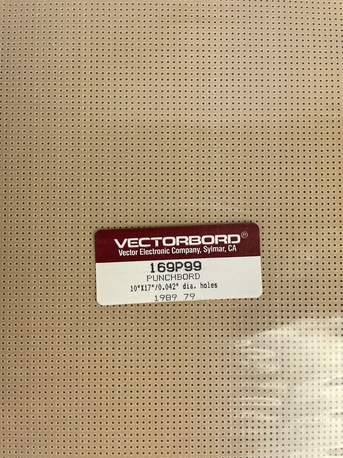 VECTOR PROTOTYPE BOARD 10X17" 169P99 punchboard epoxy glass composite