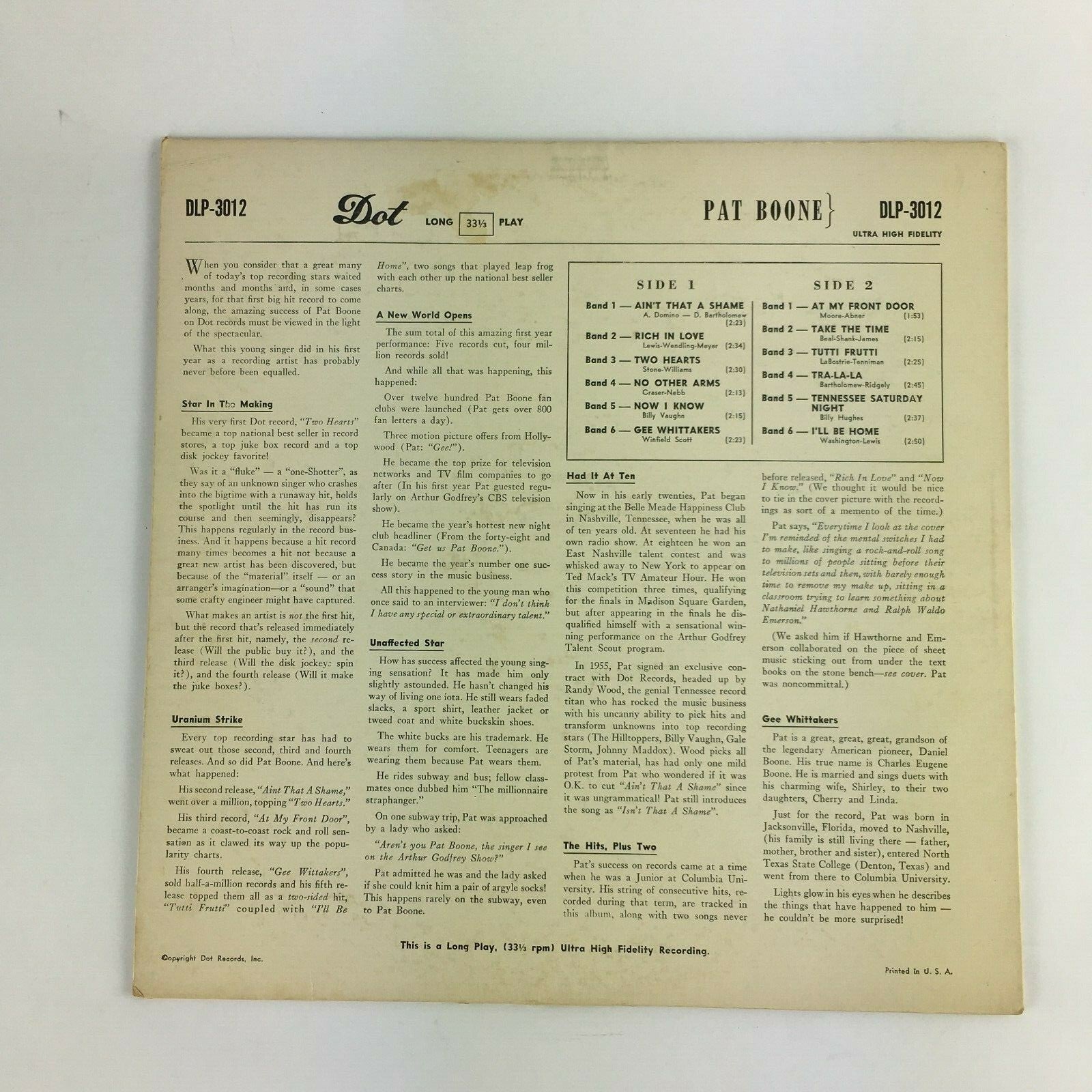 PAT BOONE DLIP-3012