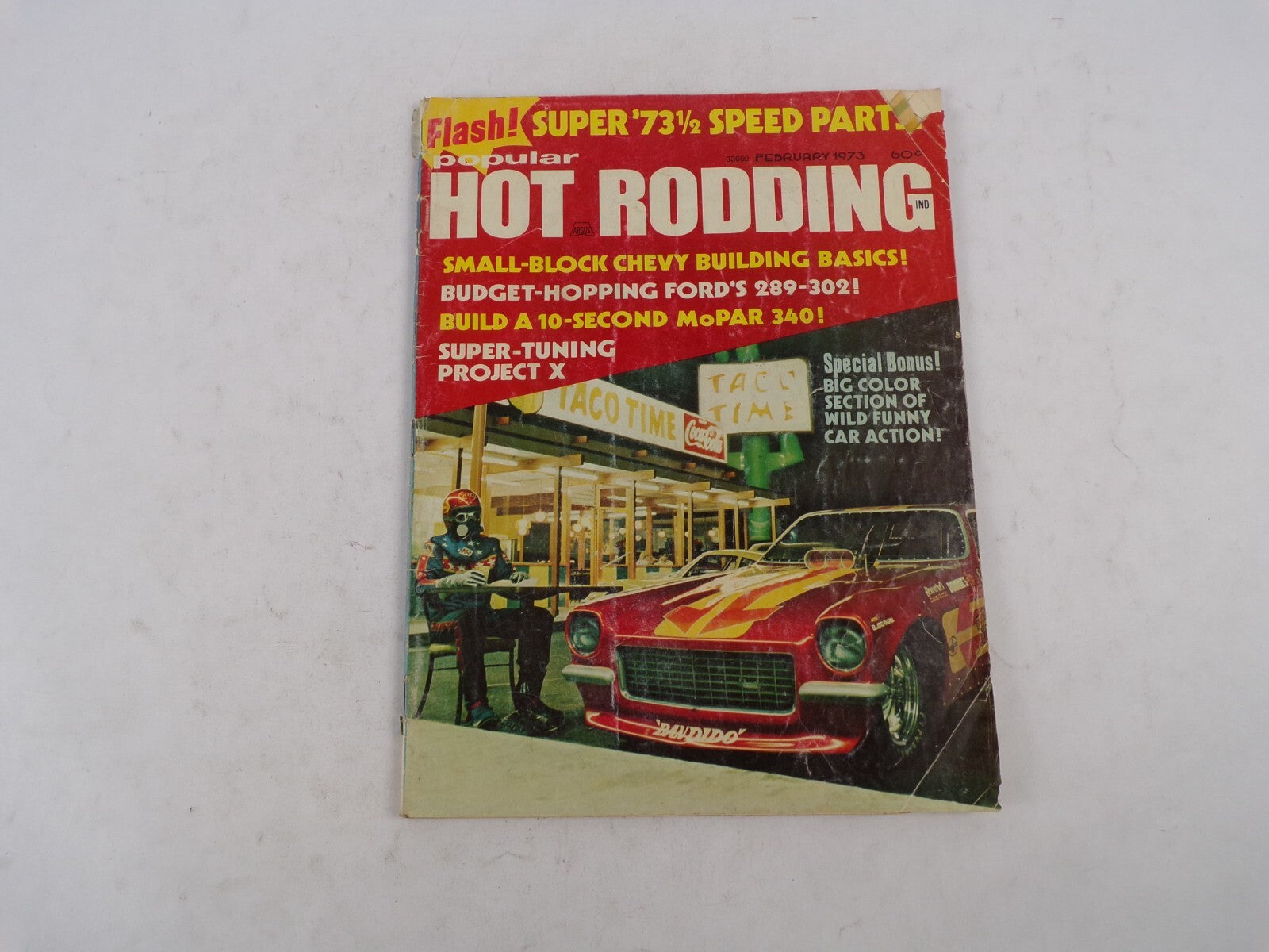 February 1973 Hot Rod Magazine Flash! Super '73 Speed Parts! Popular Small-Block