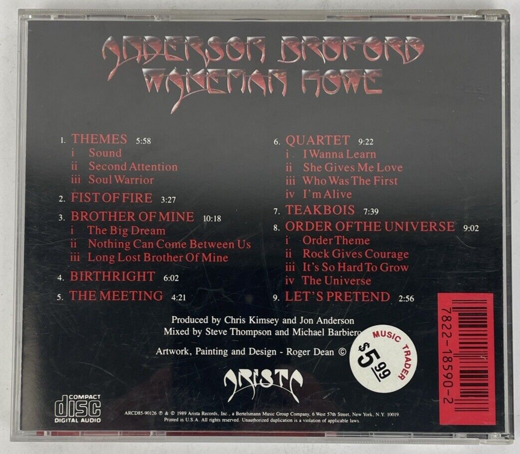 Various Artists : Anderson Bruford Wakeman & Howe Digital Audio CD, 1989 Arista
