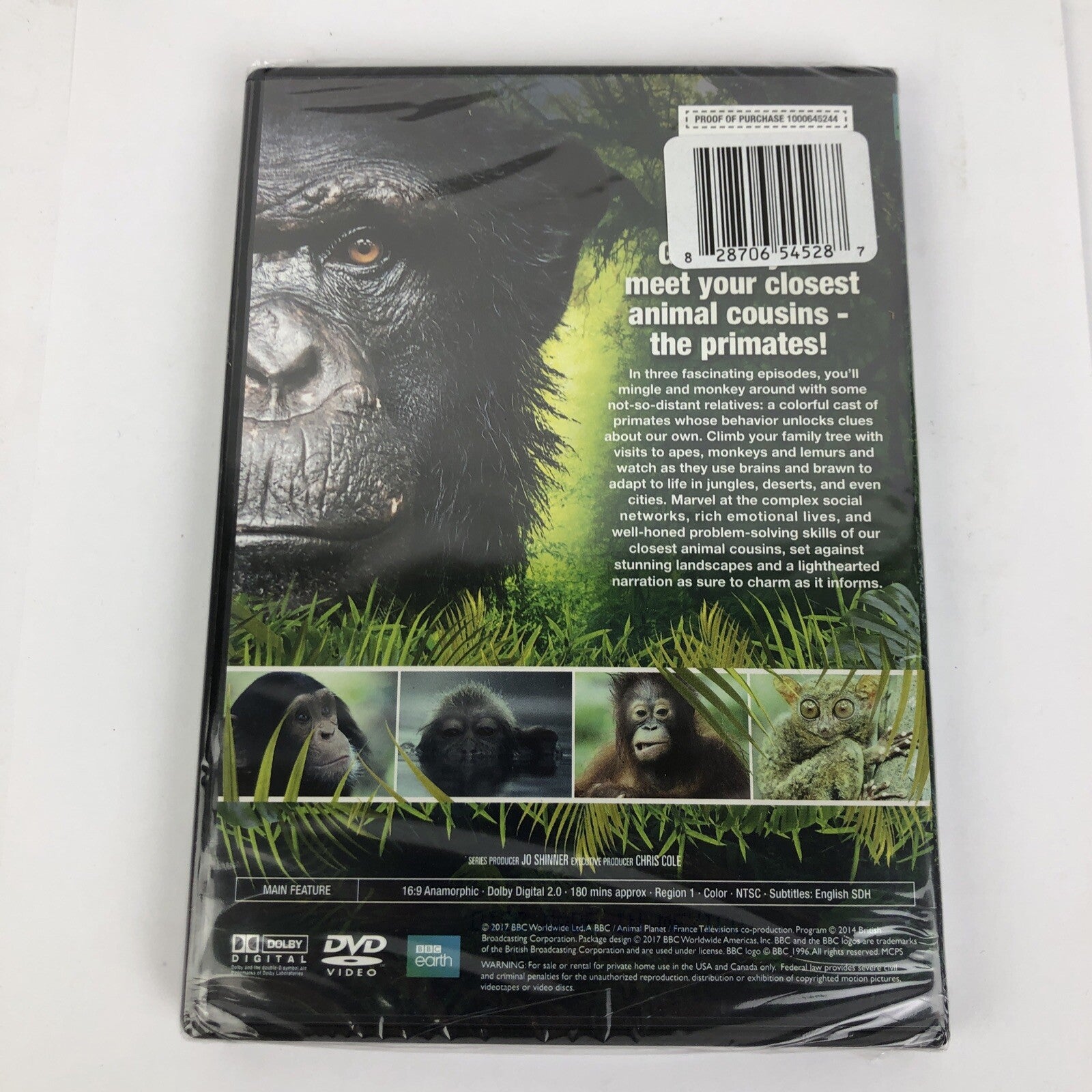 BBC Earth Real Apes of the Planet (DVD 2017, Widescreen, 180 minutes, Not Rated)