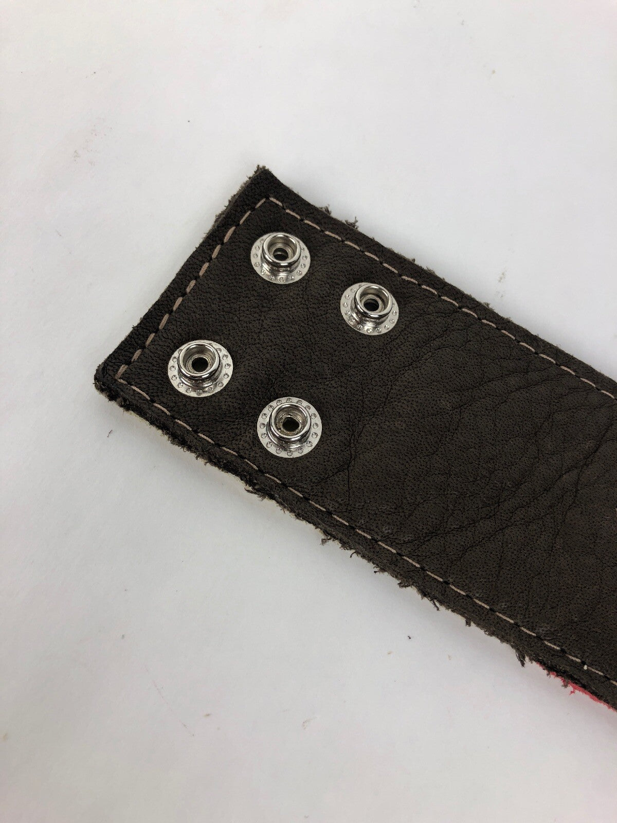 Unique Wide Leather Wrist Belt Cuff Bracelet W Snaps + Hidden Valuables Pocket 6