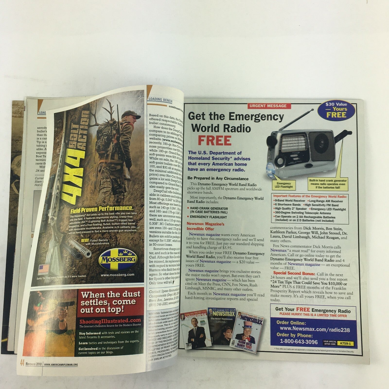 November 2010 American Rifleman Magazine S&W's Bodyguards Winchesters Model 94
