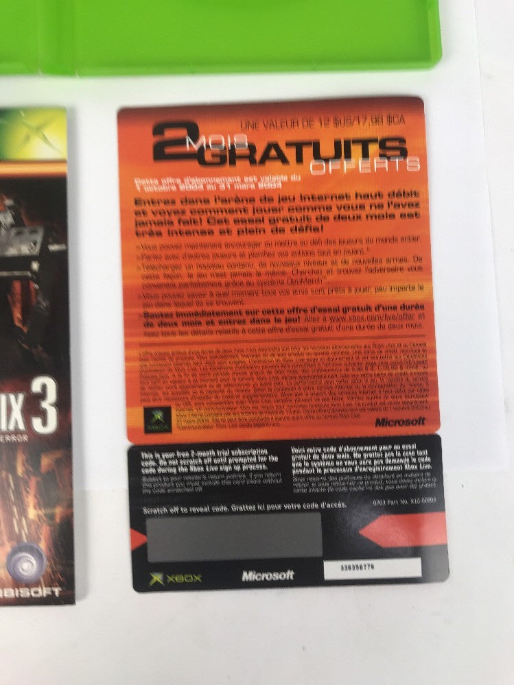 Tom Clancy's Rainbow Six 3 (Microsoft Xbox, 2003) Mint