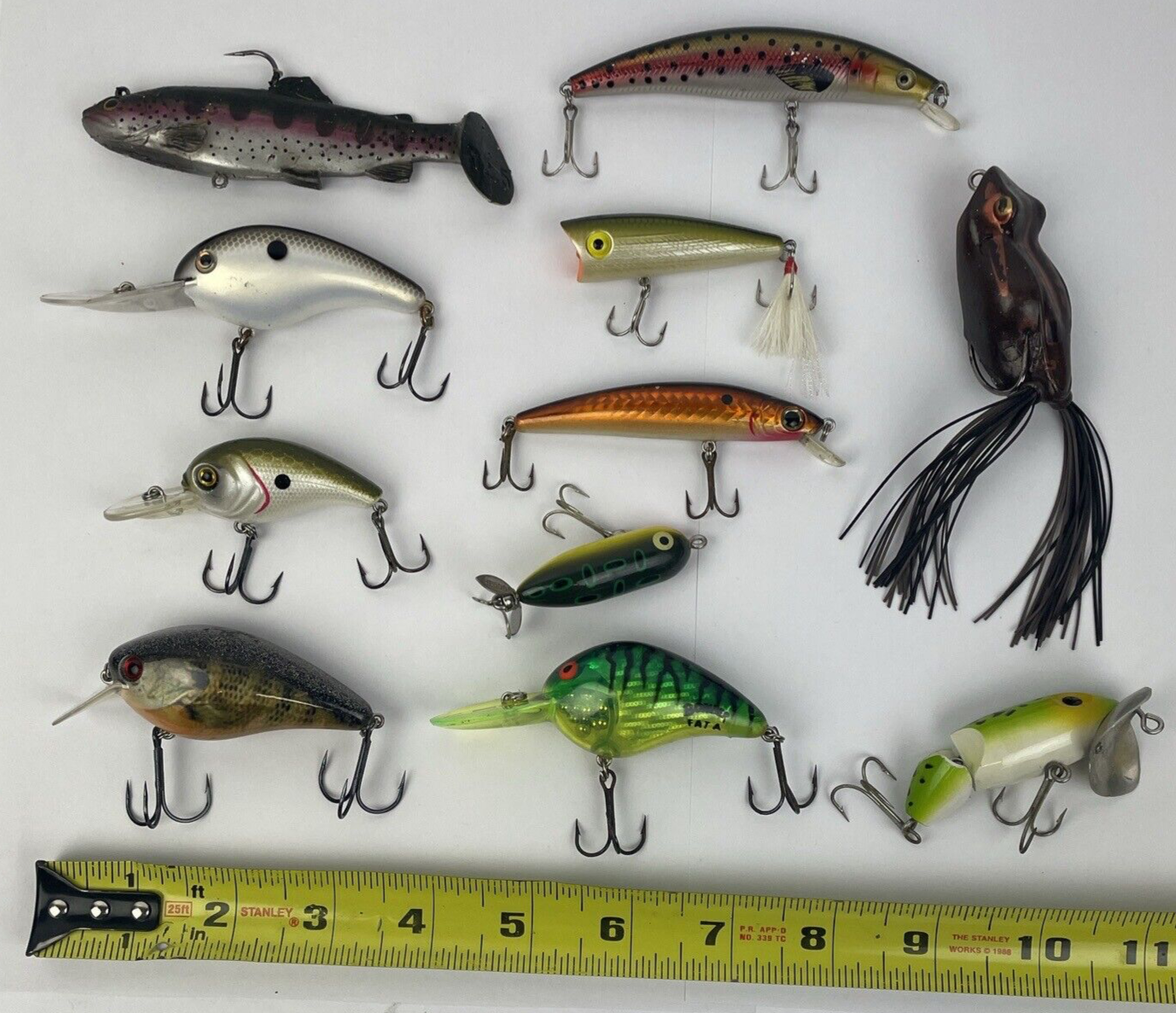 Heddon River Runt Spook Floater Deep Dive Tiny Torpedo Gold Lip lot 11 lures