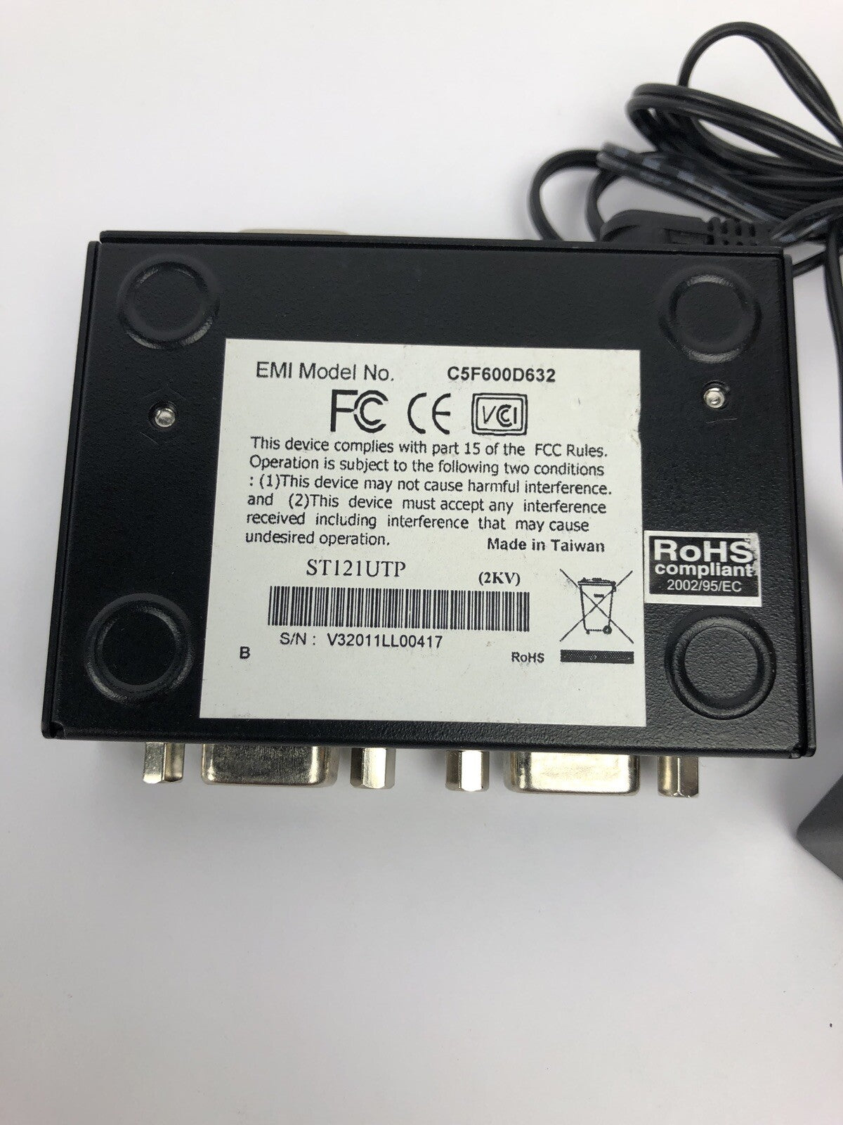 STARTECH 2 PORT VGA VIDEO EXTENDER LOCAL UNIT MODEL C5F600D632 With Power Supply