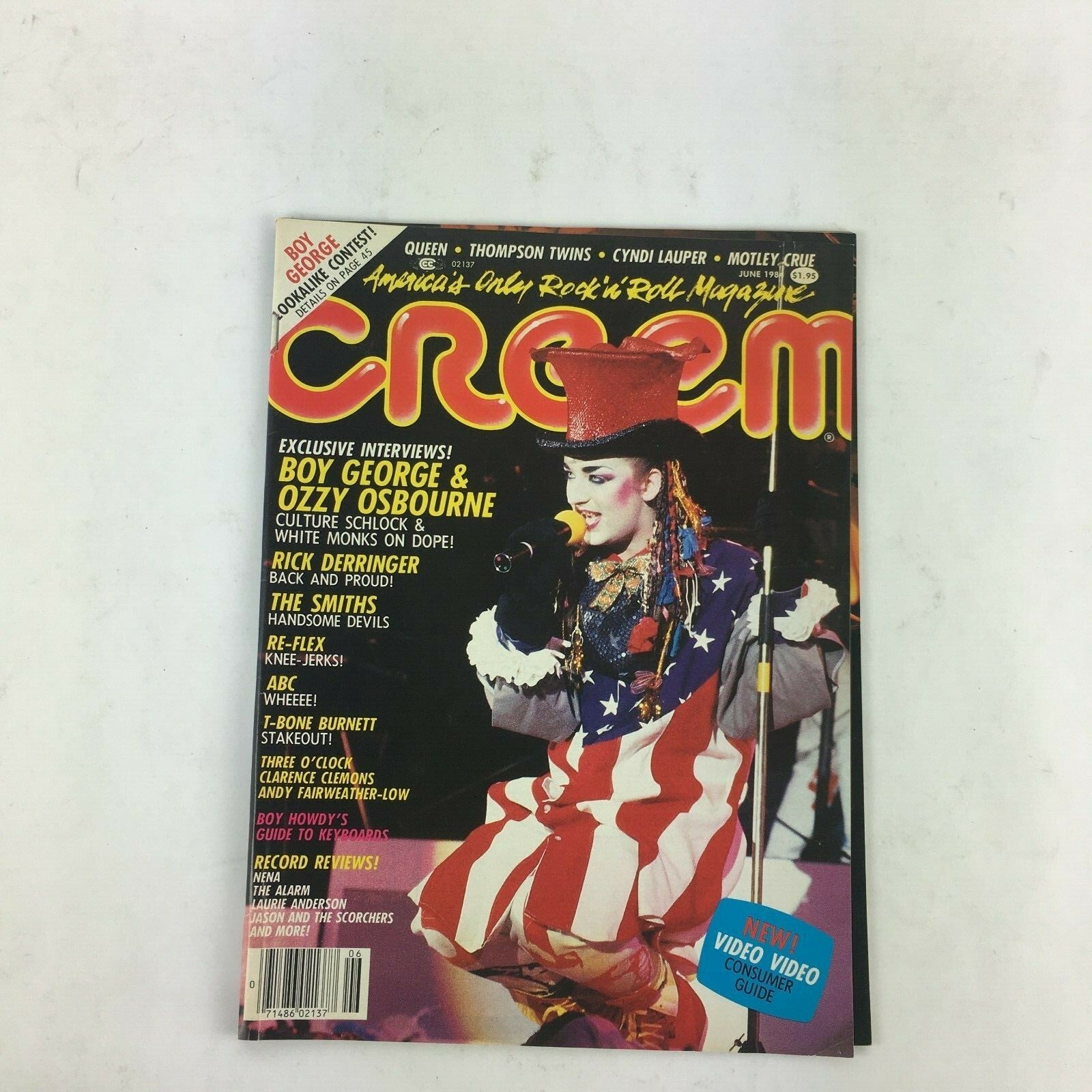 June 1984 Creem Music Magazine Boy George & Ozzy Osbourne Rick Derringer
