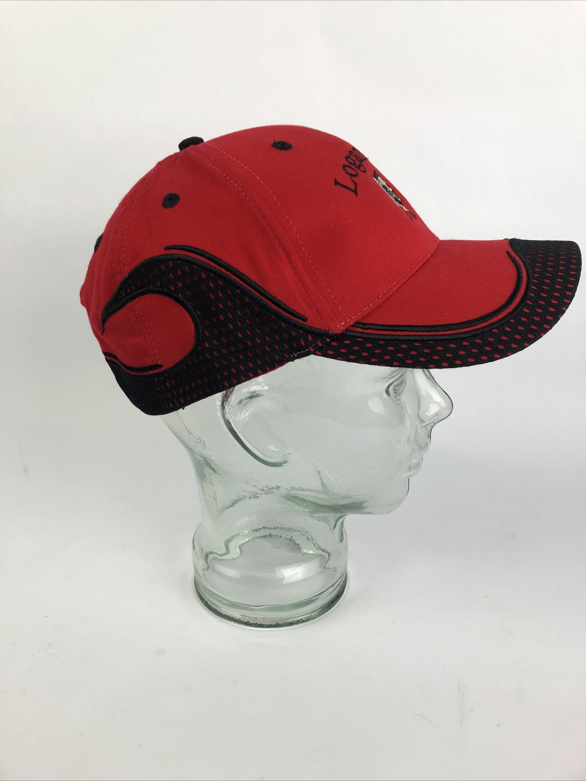 Vintage LOGAN ELM High School Braves Hat Hook & Loop Closure RED OSFM OTTO Caps