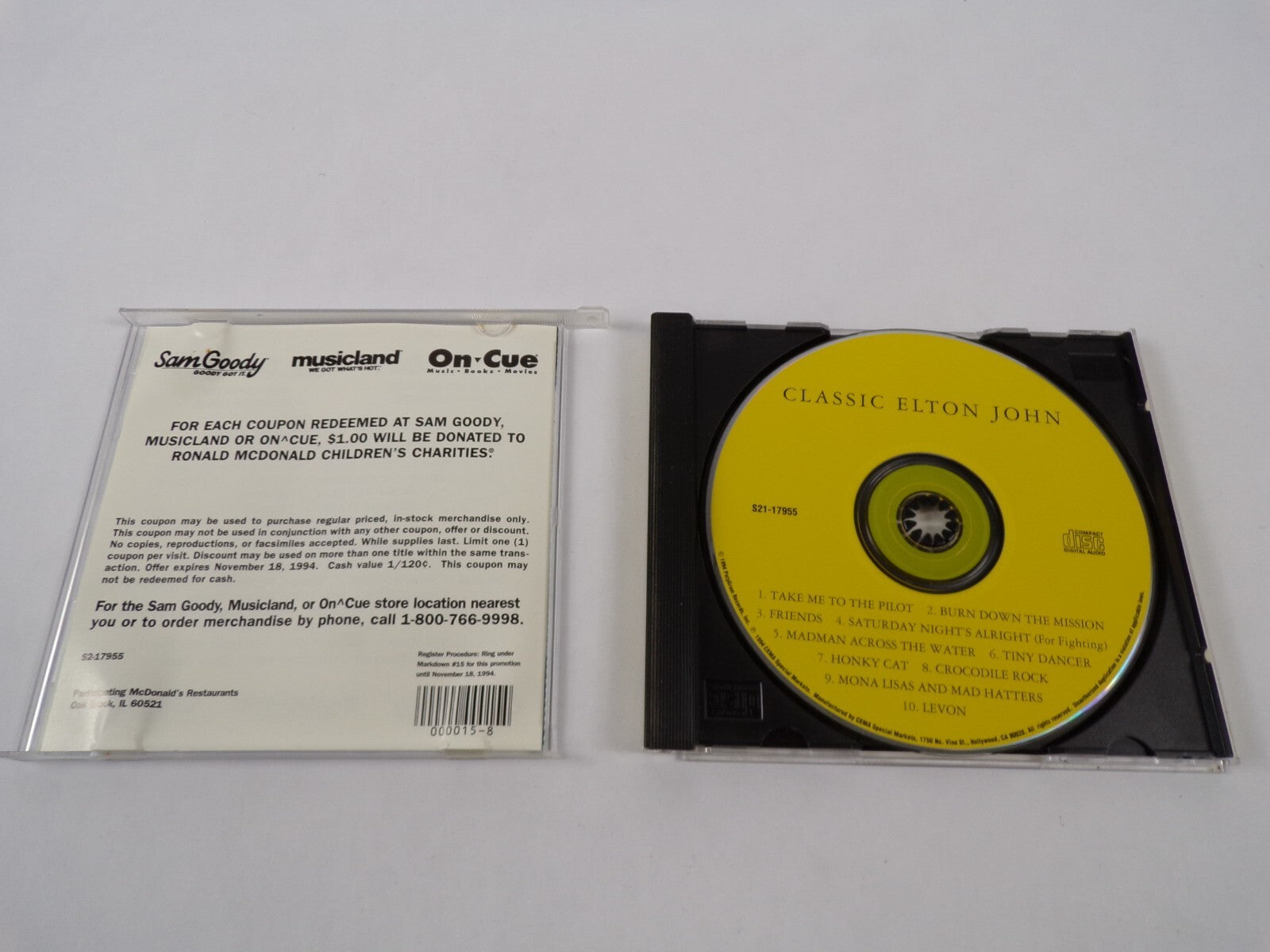 Classic Elton John Take Me To The Pilot Burn Down The Mission Friends Tiny CD#59