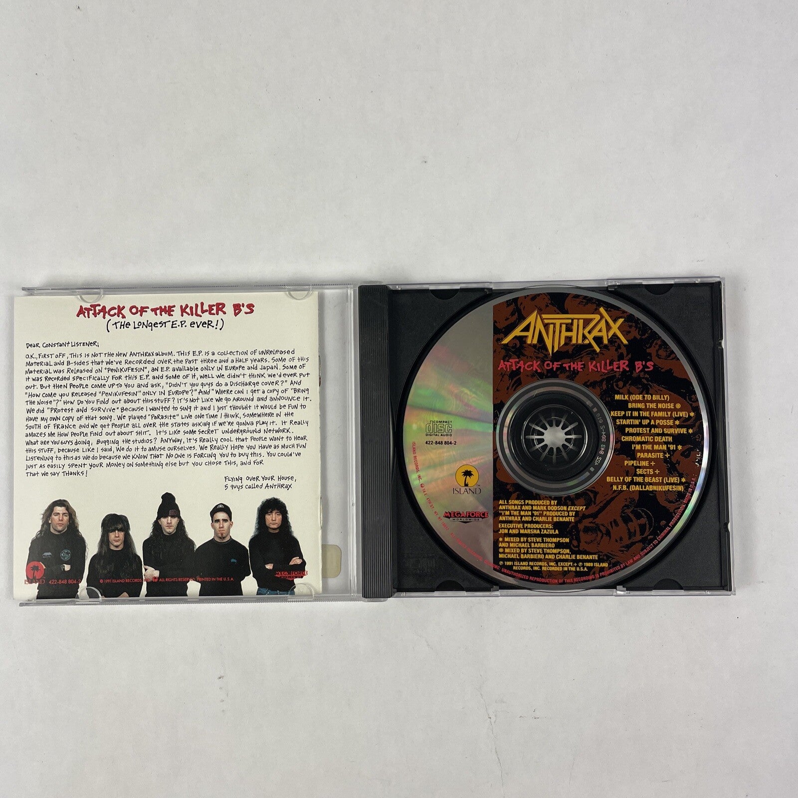 Anthrax - Attack of the Killer B's CD (1991) #16