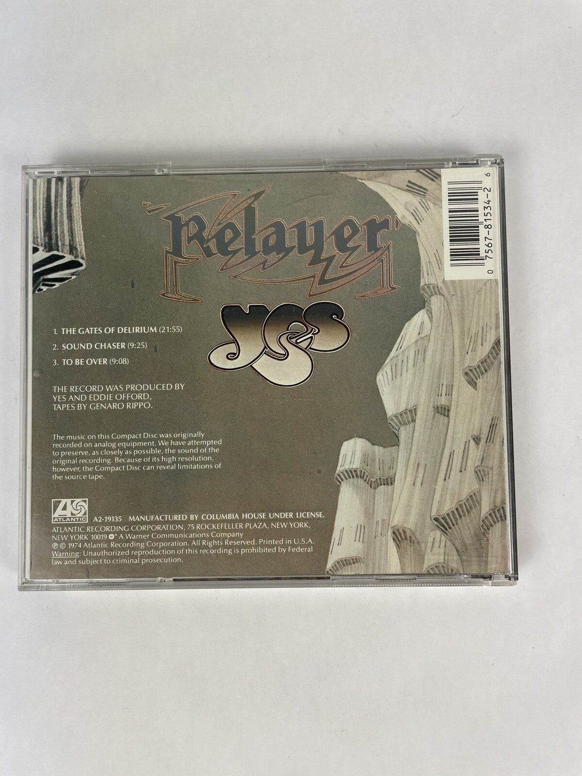 Yes - Relayer CD UK Import (1994). #5
