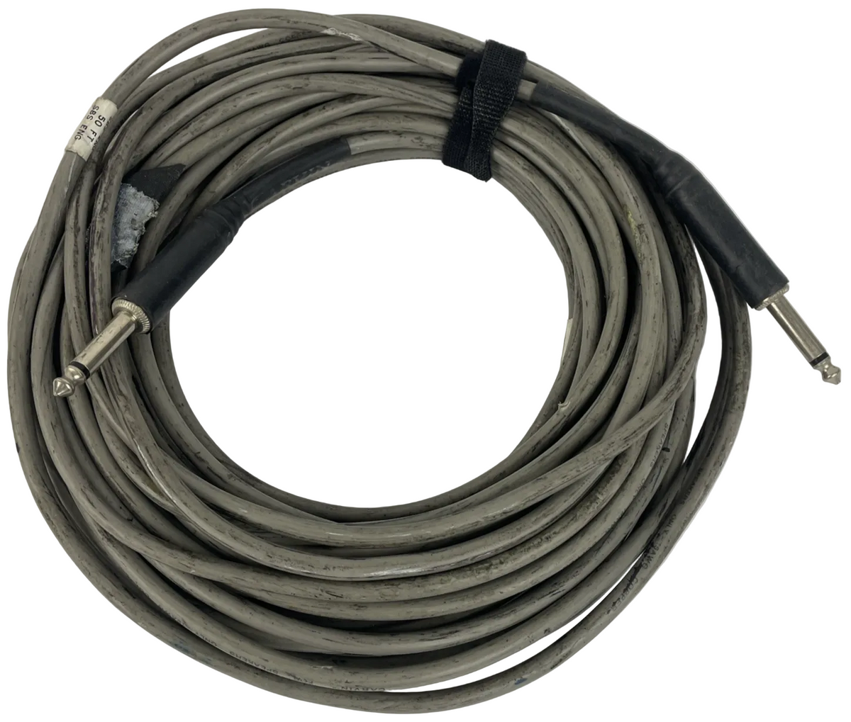1/4" Mono Jack Male to 1/4" Mono Jack Male Insulated Mic Audio Cable 50' Long