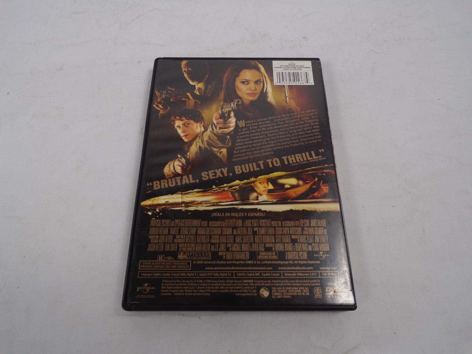 Wanted James McAvoy & Angelina Jolie Morgan Freeman Action & Thrill DVD Movies