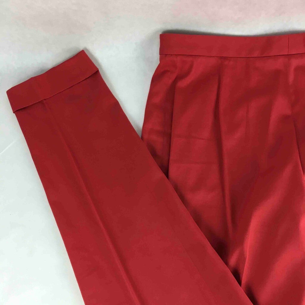 Bandas Rojas Womens Dress Pants Red Flat Front Zipper Fly Cuffs Stretch 42 30x32