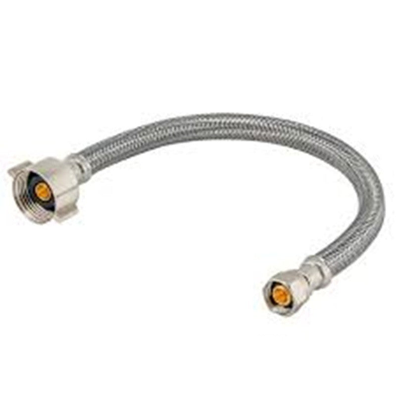 Rubinet 9CBEFT1BB Flextube 3/8" STR X 7/8" X 11" WC Toilet Supply Flexible Brass