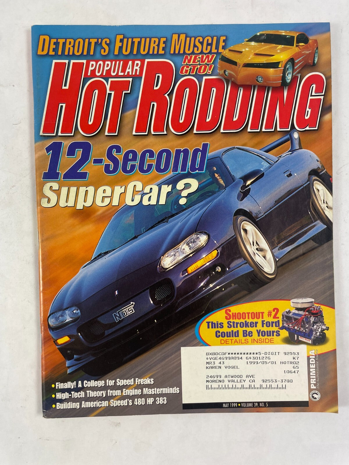May 1999 Hot Rodding Magazinee 12 - Second Supercar ? Detroit's Future Muscle