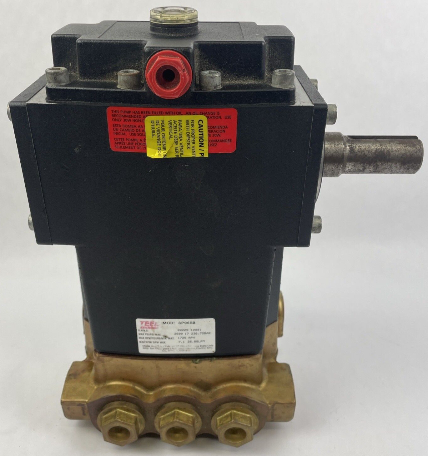 OEM Teel Plunger Pump Model 3P965B - 1725 RPM - 7.1 GPM MAXIMUM - VGC