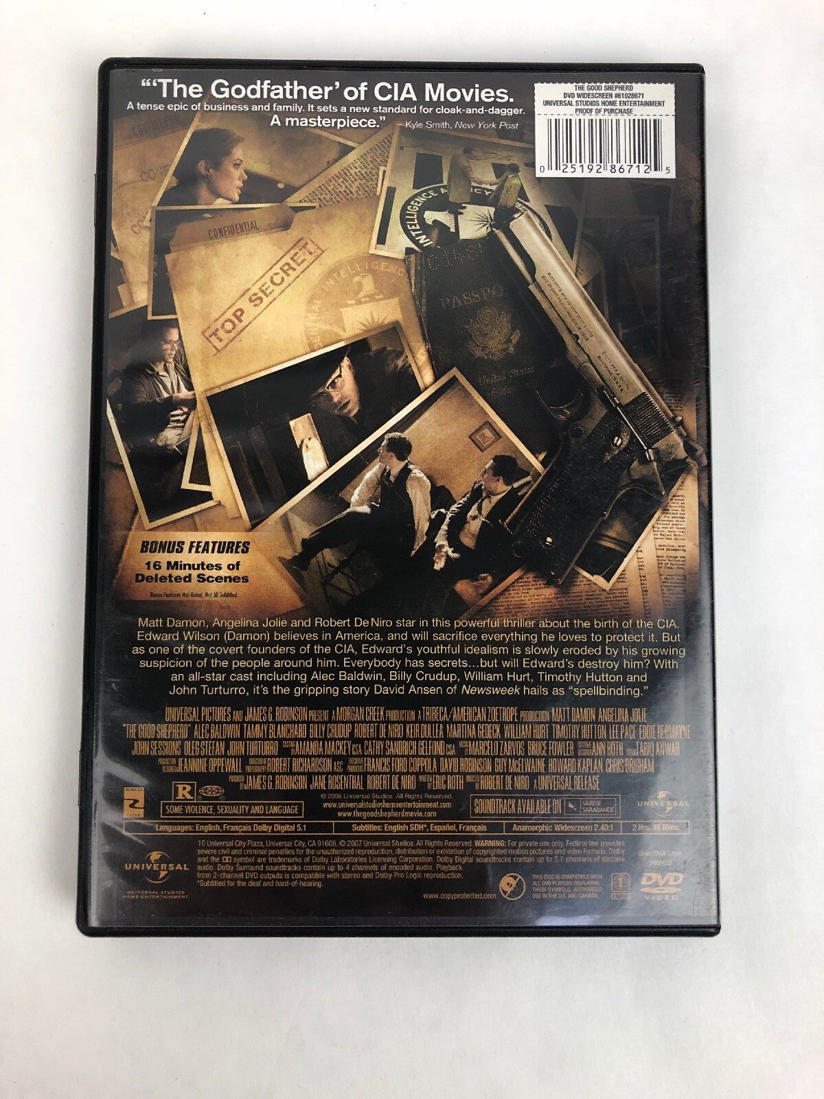 The Good Shepherd (DVD, 2007, Anamorphic Widescreen) Fast Free Shipping