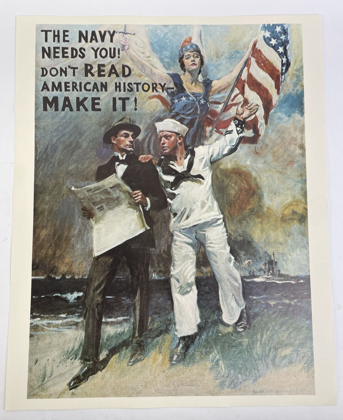 Vintage “Don’t Read American History, Make It!” WWI Reproduction Poster 20"x16"